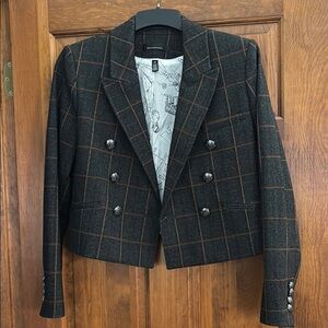 Women's Black Plaid Blazer